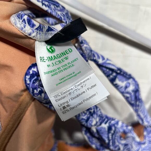 J. Crew Womens Cross Back Underwire Bikini Top Size 42D In Dandelion Swirl - Picture 7 of 11